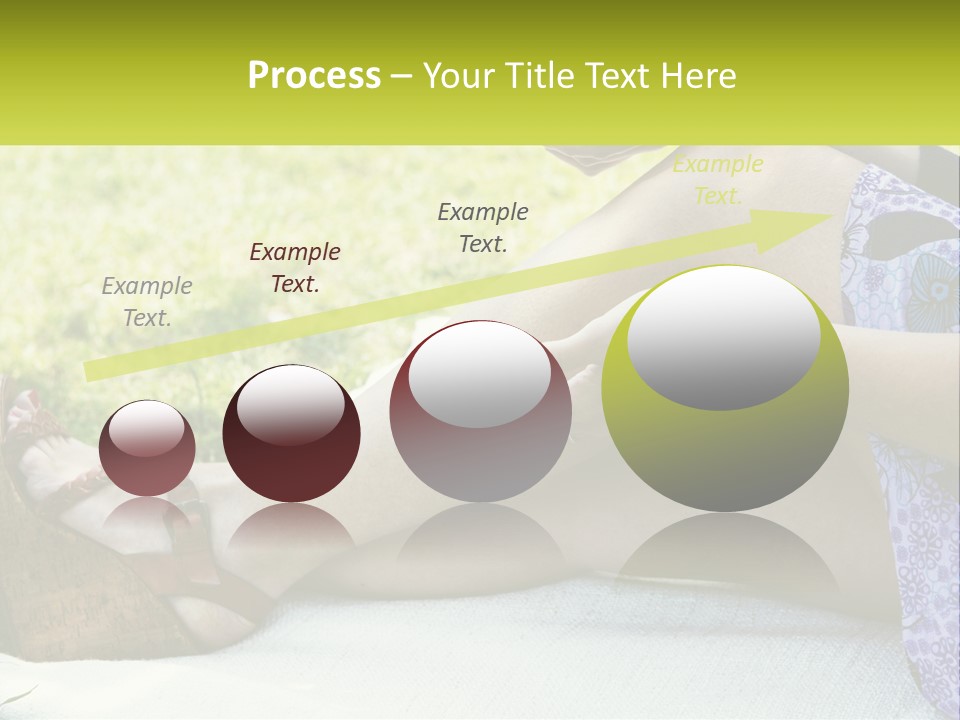 A Woman Is Sitting On The Grass With Her Foot On The Ground PowerPoint Template