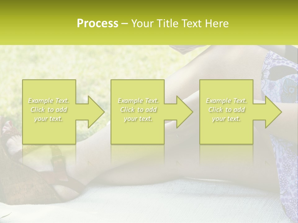 A Woman Is Sitting On The Grass With Her Foot On The Ground PowerPoint Template