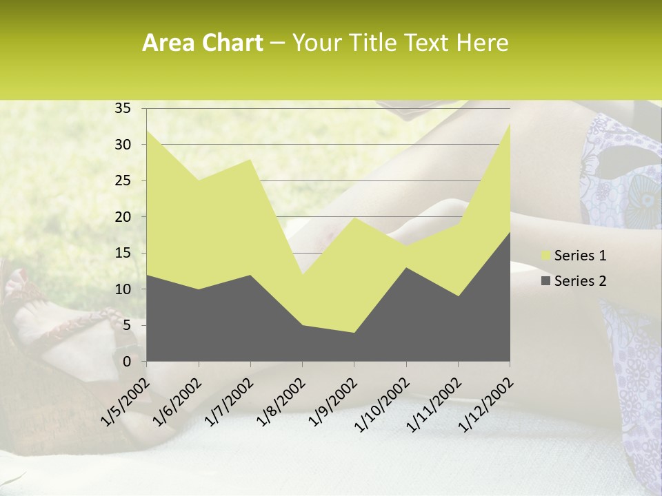 A Woman Is Sitting On The Grass With Her Foot On The Ground PowerPoint Template