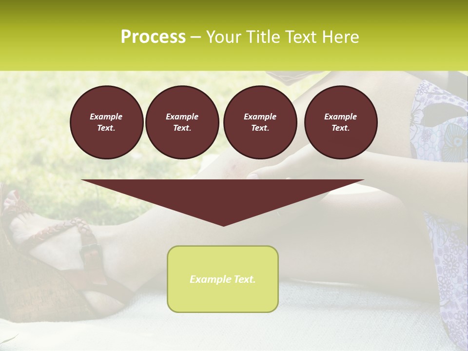 A Woman Is Sitting On The Grass With Her Foot On The Ground PowerPoint Template