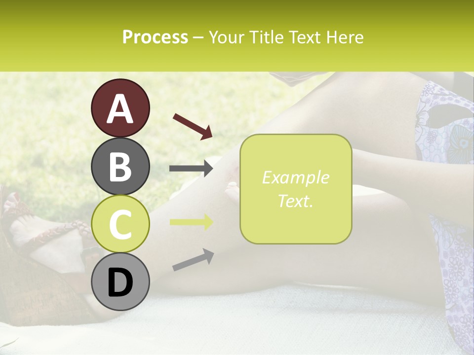 A Woman Is Sitting On The Grass With Her Foot On The Ground PowerPoint Template