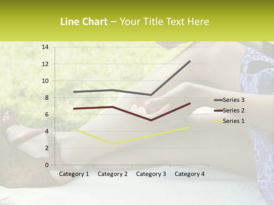 A Woman Is Sitting On The Grass With Her Foot On The Ground PowerPoint Template