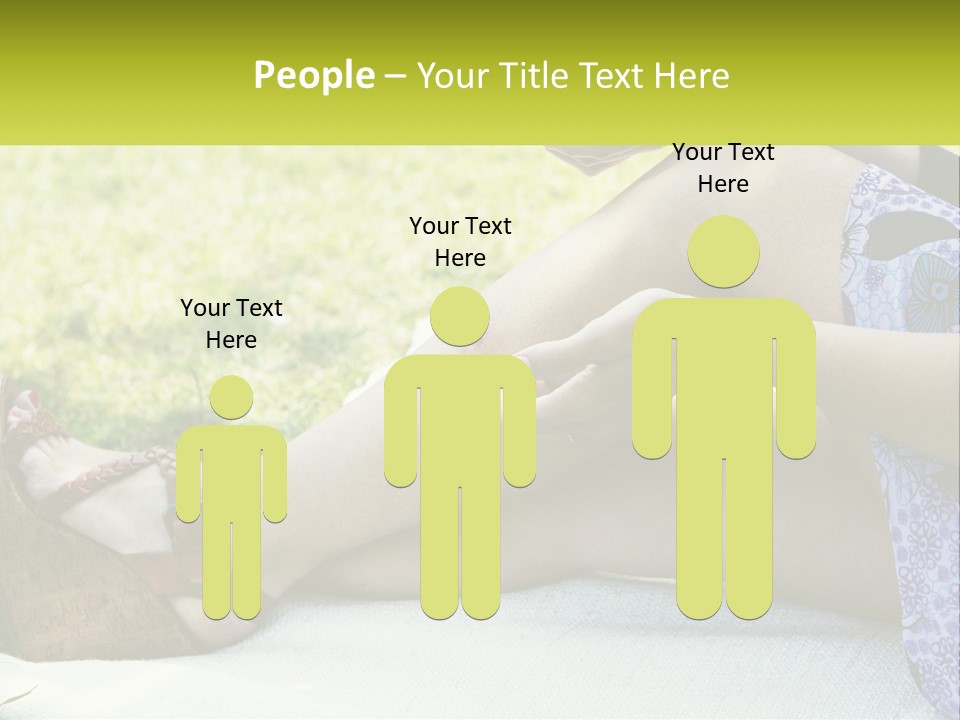 A Woman Is Sitting On The Grass With Her Foot On The Ground PowerPoint Template