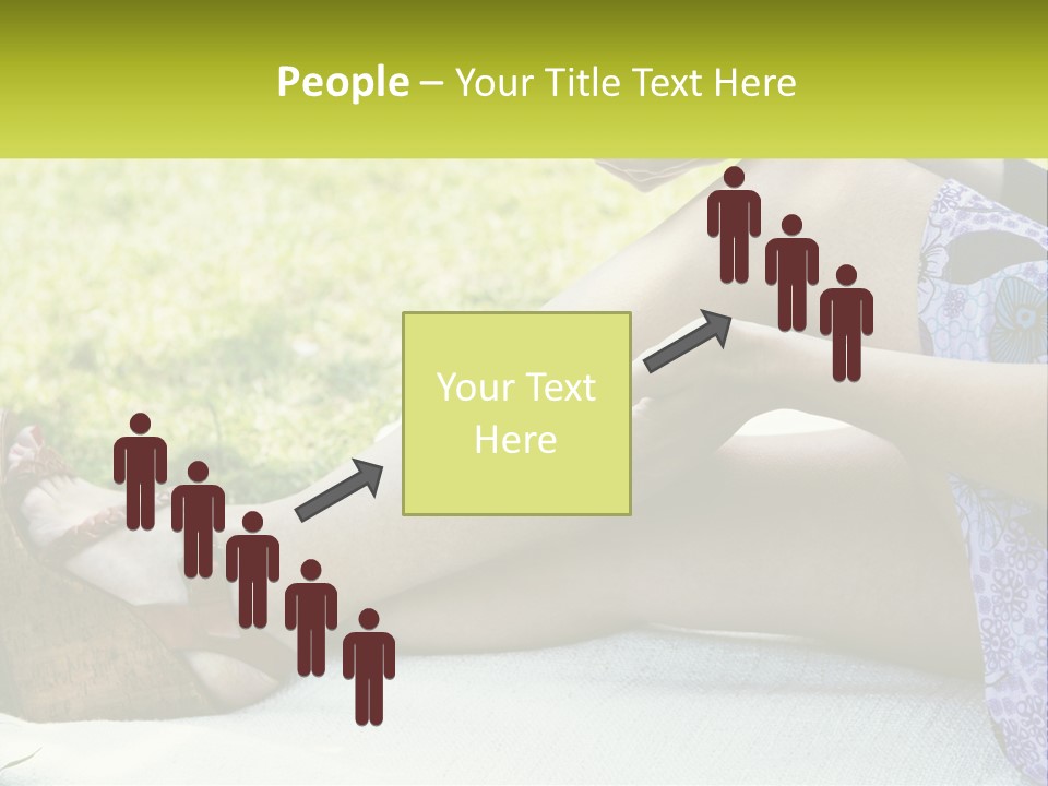 A Woman Is Sitting On The Grass With Her Foot On The Ground PowerPoint Template