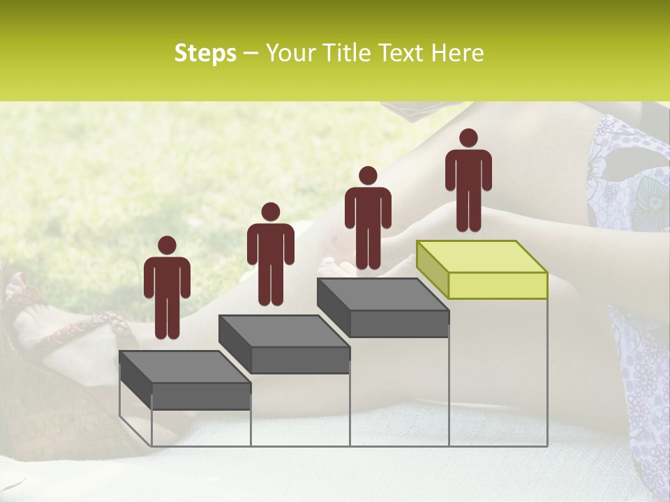 A Woman Is Sitting On The Grass With Her Foot On The Ground PowerPoint Template