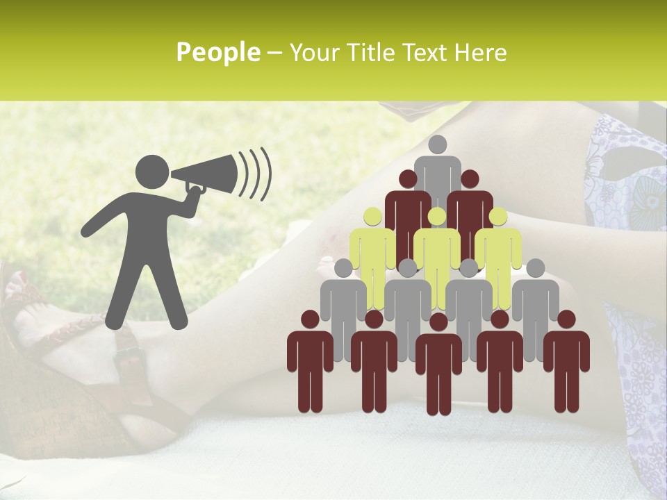 A Woman Is Sitting On The Grass With Her Foot On The Ground PowerPoint Template