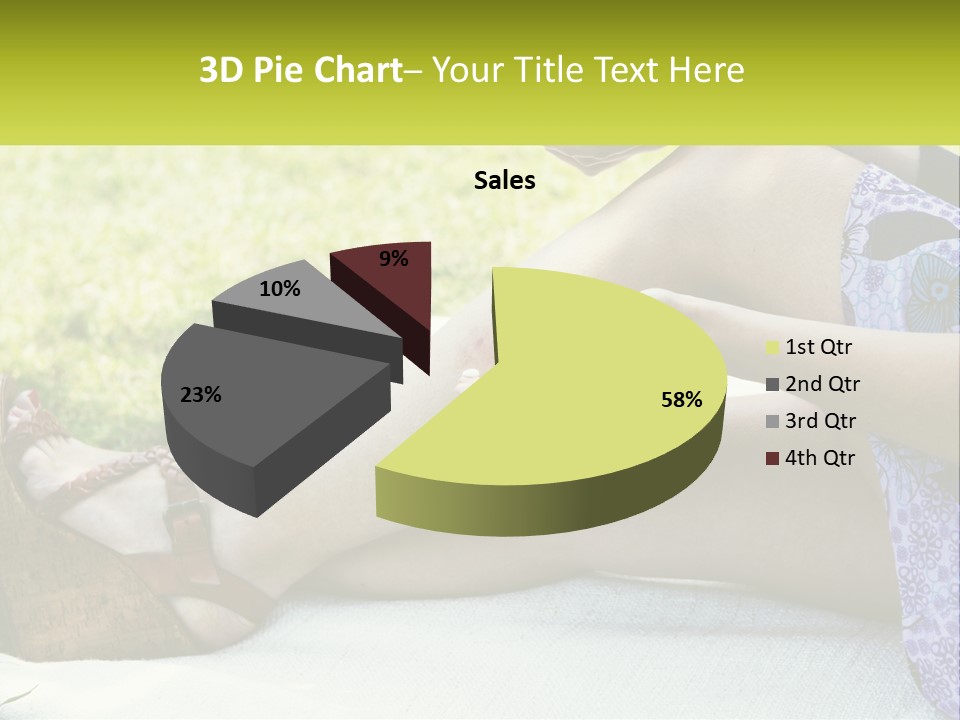 A Woman Is Sitting On The Grass With Her Foot On The Ground PowerPoint Template