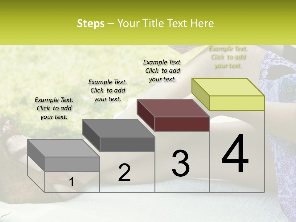 A Woman Is Sitting On The Grass With Her Foot On The Ground PowerPoint Template