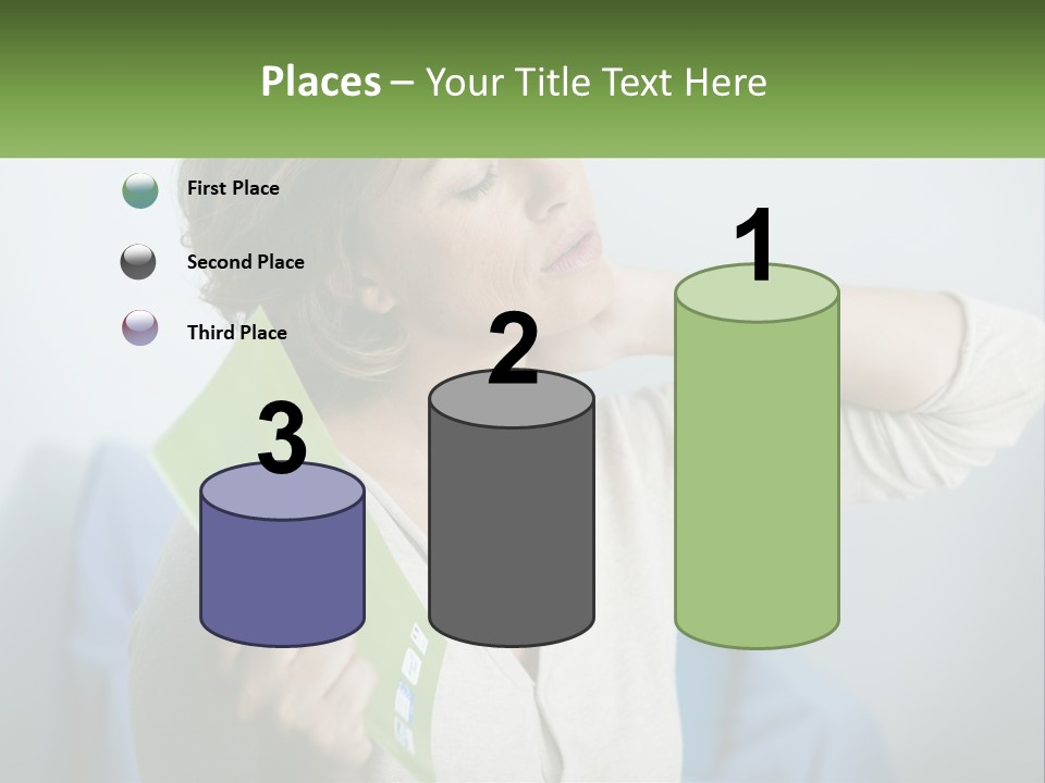 A Woman Holding A Green Folder In Her Hand PowerPoint Template