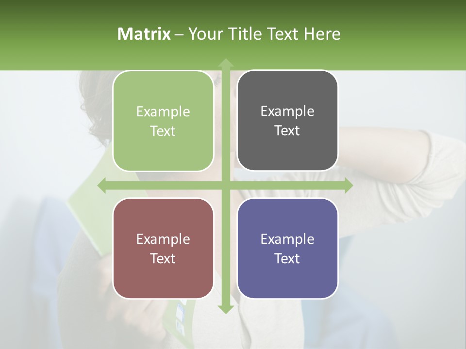 A Woman Holding A Green Folder In Her Hand PowerPoint Template