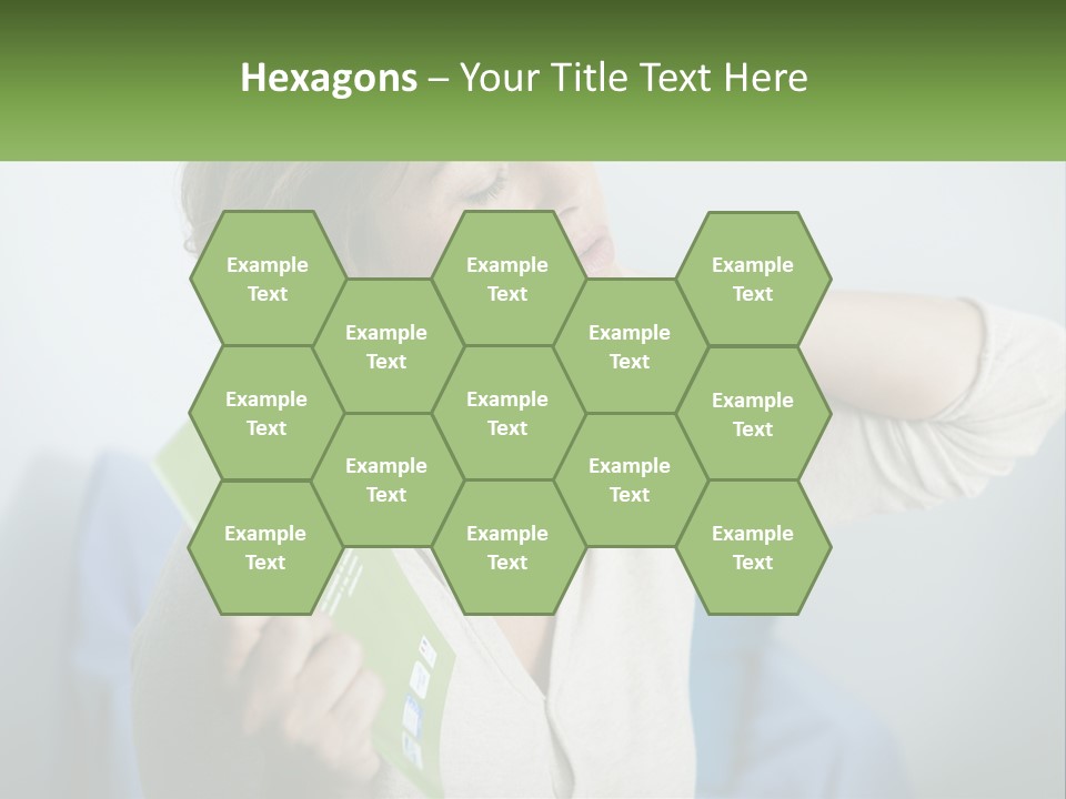 A Woman Holding A Green Folder In Her Hand PowerPoint Template