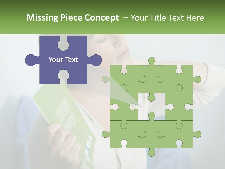 A Woman Holding A Green Folder In Her Hand PowerPoint Template