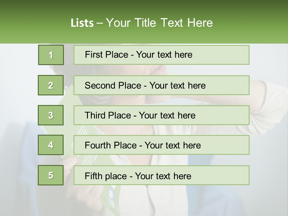 A Woman Holding A Green Folder In Her Hand PowerPoint Template