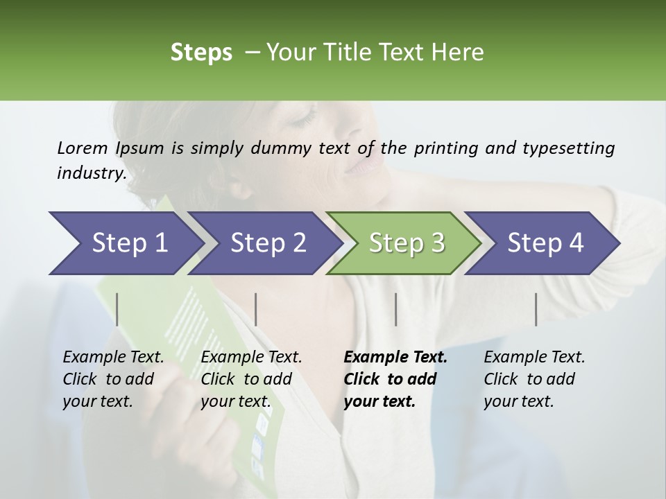 A Woman Holding A Green Folder In Her Hand PowerPoint Template