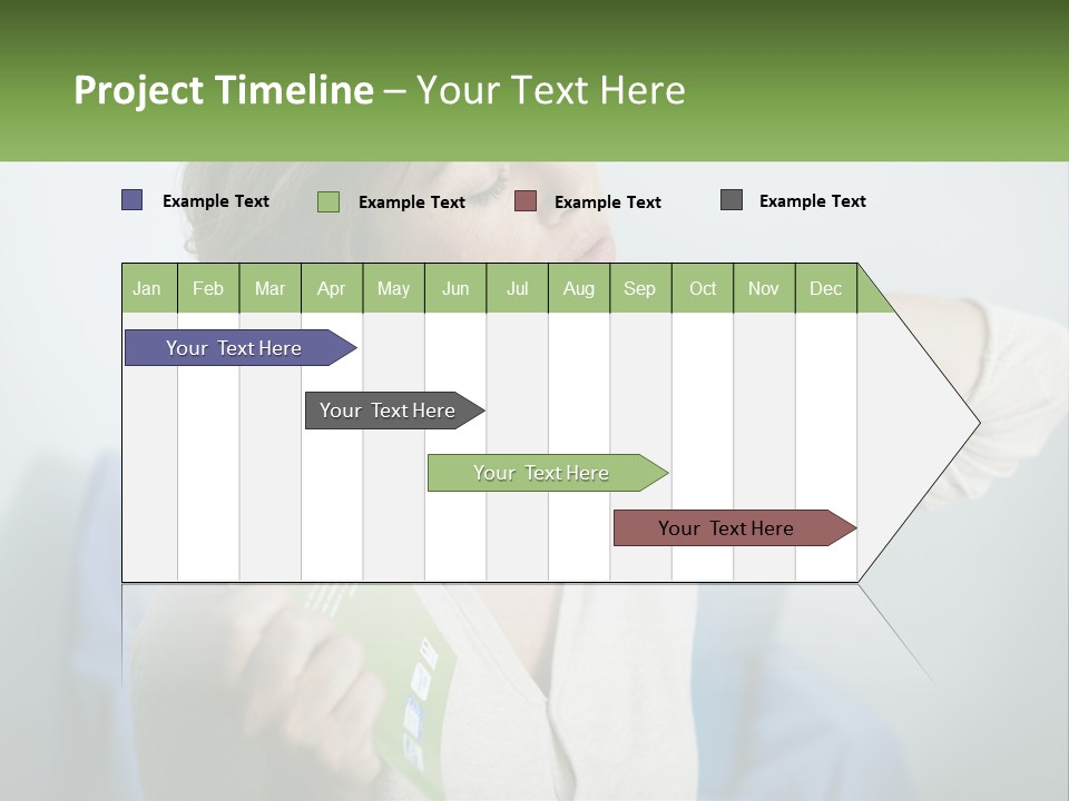 A Woman Holding A Green Folder In Her Hand PowerPoint Template
