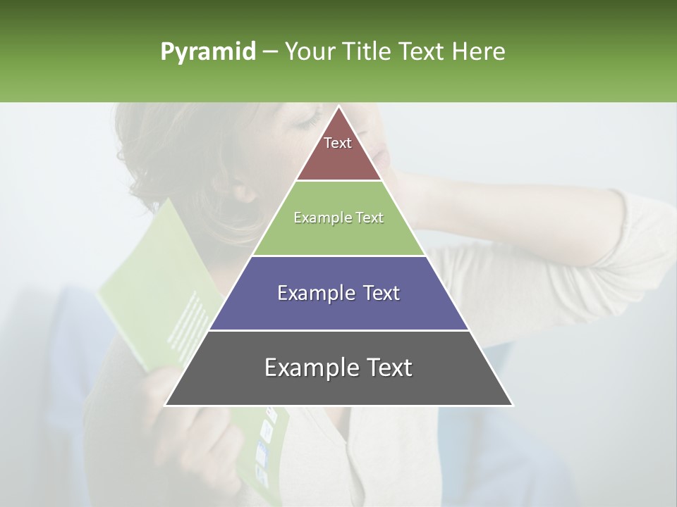 A Woman Holding A Green Folder In Her Hand PowerPoint Template