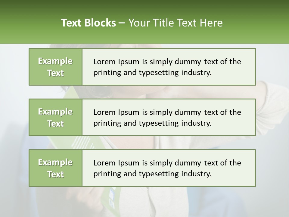 A Woman Holding A Green Folder In Her Hand PowerPoint Template