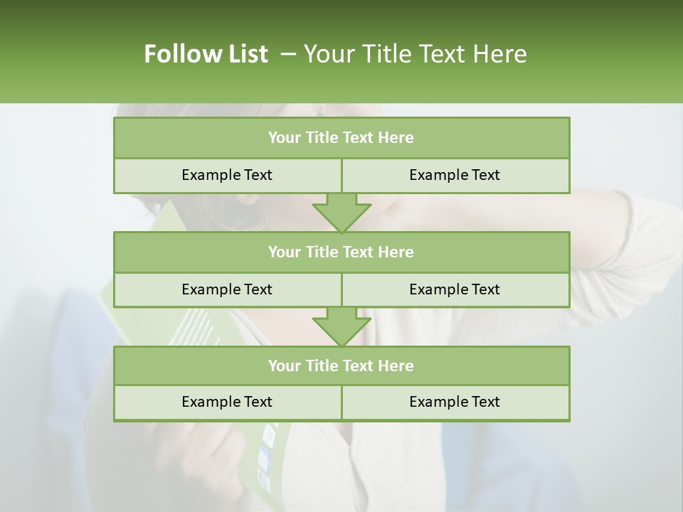 A Woman Holding A Green Folder In Her Hand PowerPoint Template
