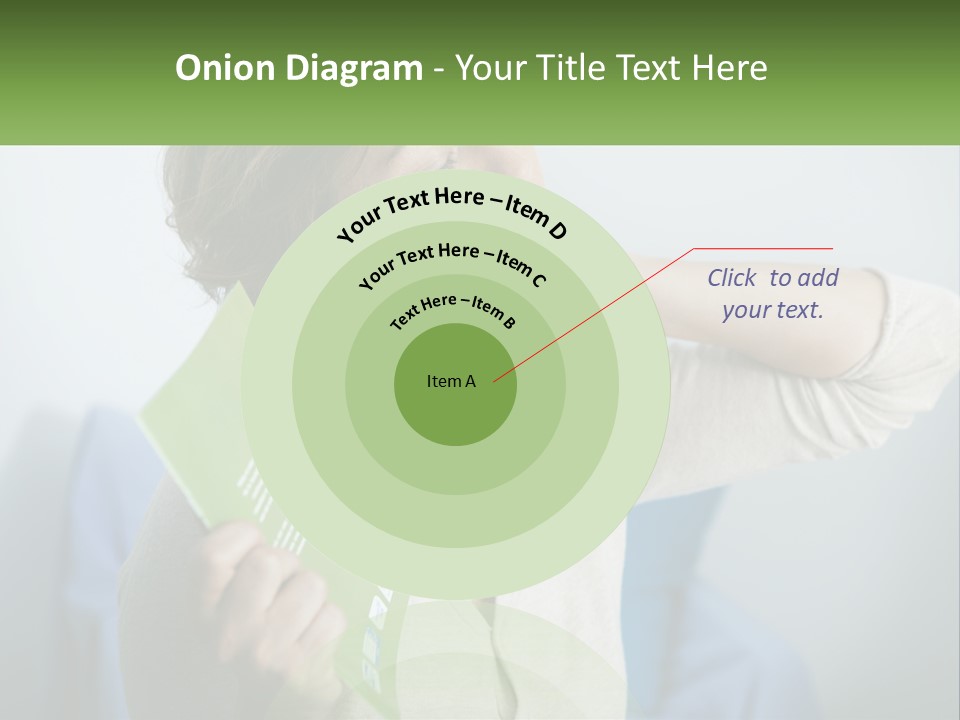 A Woman Holding A Green Folder In Her Hand PowerPoint Template