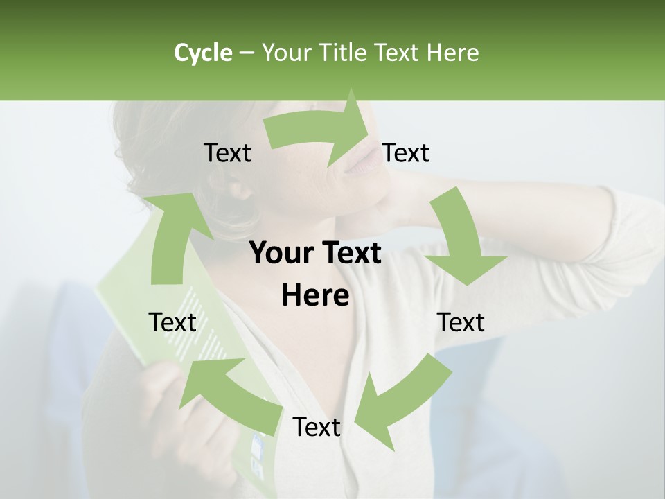 A Woman Holding A Green Folder In Her Hand PowerPoint Template