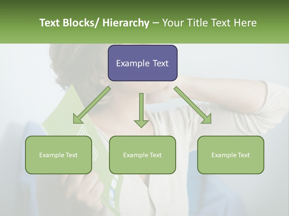 A Woman Holding A Green Folder In Her Hand PowerPoint Template
