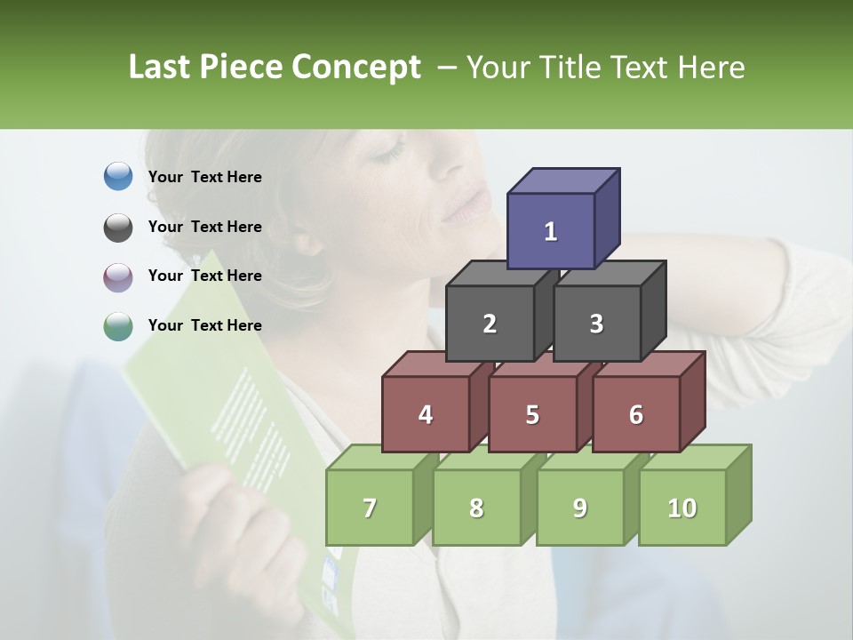 A Woman Holding A Green Folder In Her Hand PowerPoint Template