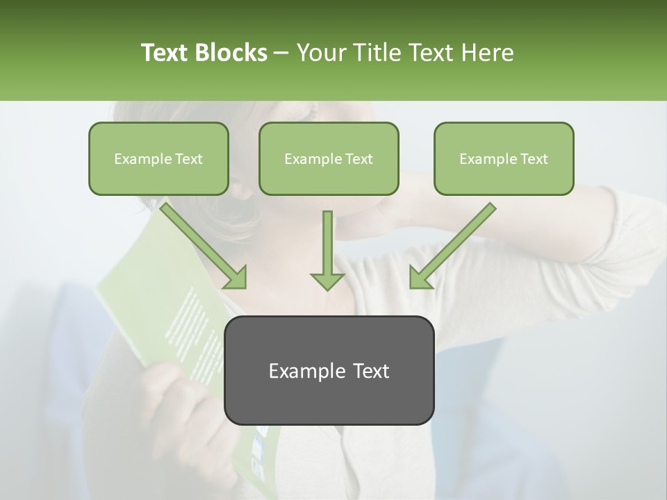 A Woman Holding A Green Folder In Her Hand PowerPoint Template