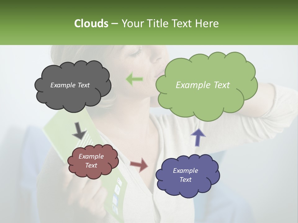 A Woman Holding A Green Folder In Her Hand PowerPoint Template