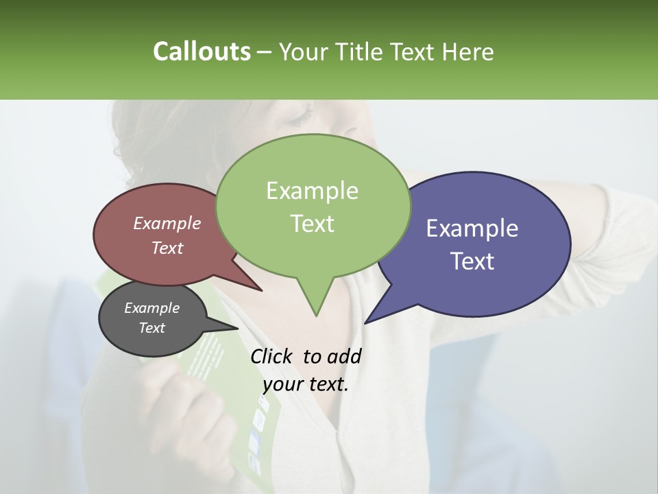 A Woman Holding A Green Folder In Her Hand PowerPoint Template