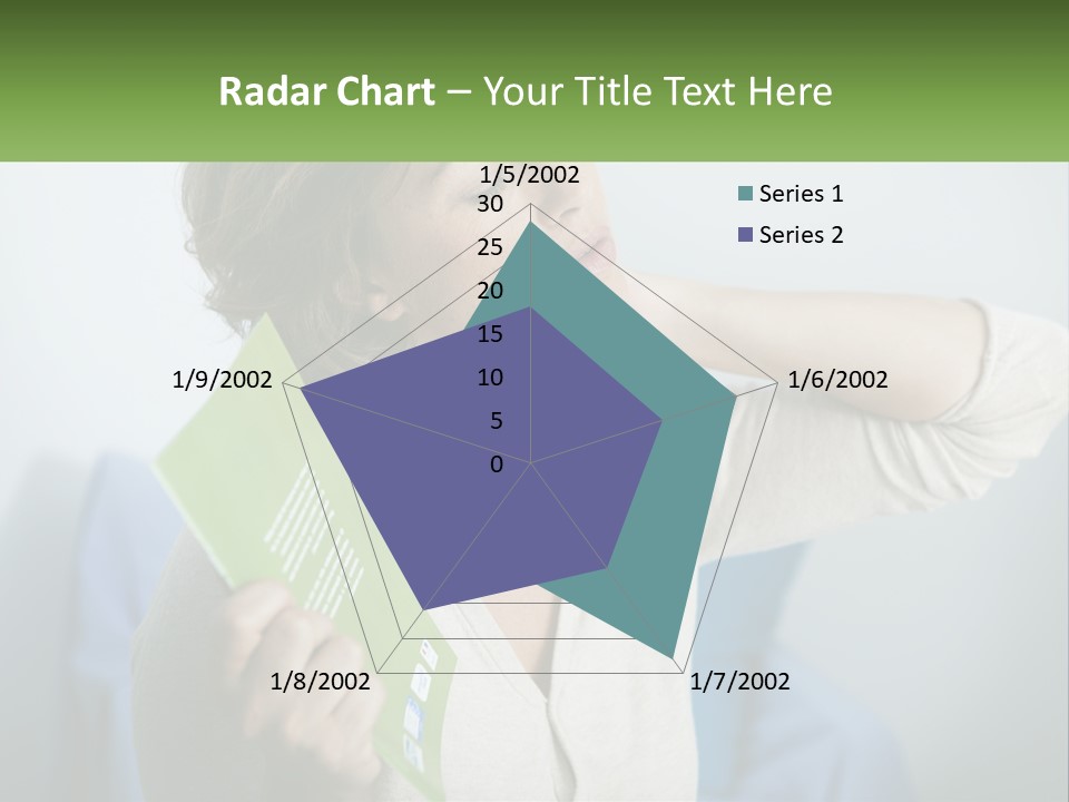 A Woman Holding A Green Folder In Her Hand PowerPoint Template