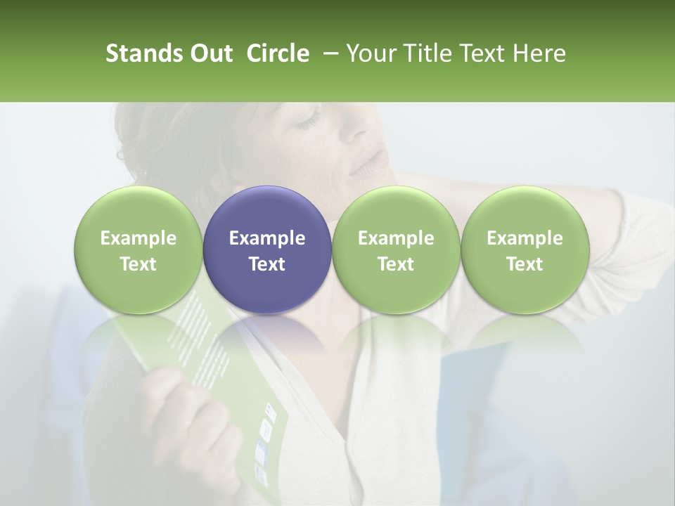 A Woman Holding A Green Folder In Her Hand PowerPoint Template