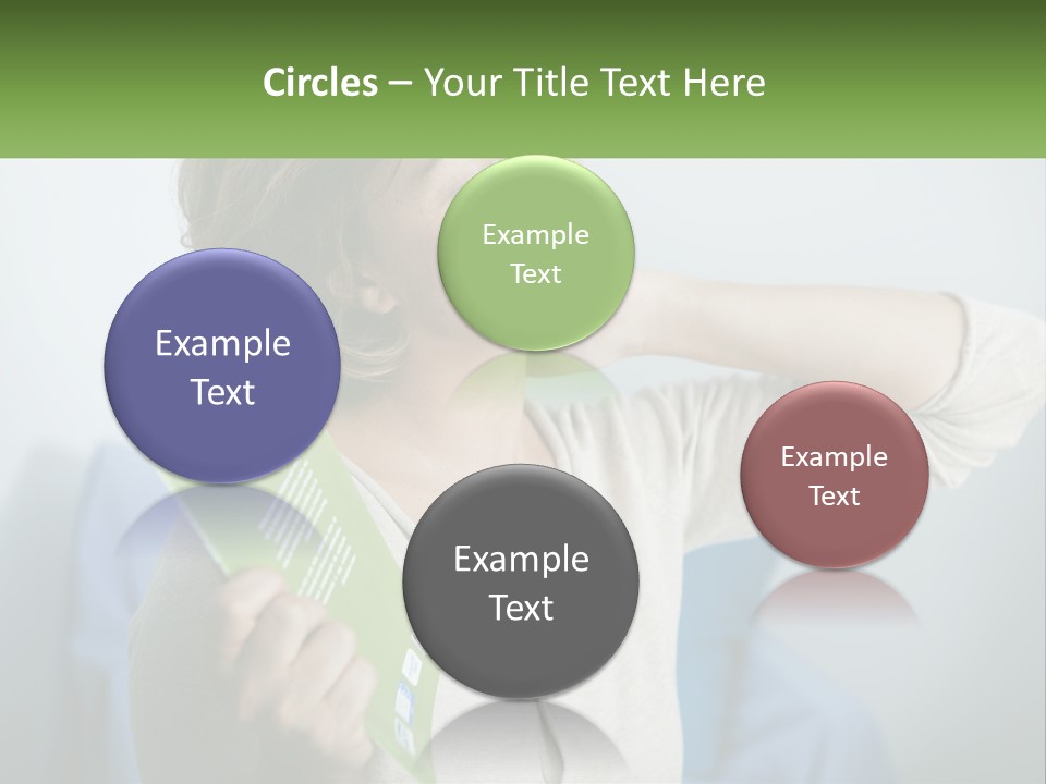 A Woman Holding A Green Folder In Her Hand PowerPoint Template