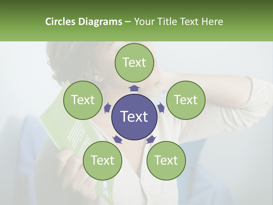 A Woman Holding A Green Folder In Her Hand PowerPoint Template