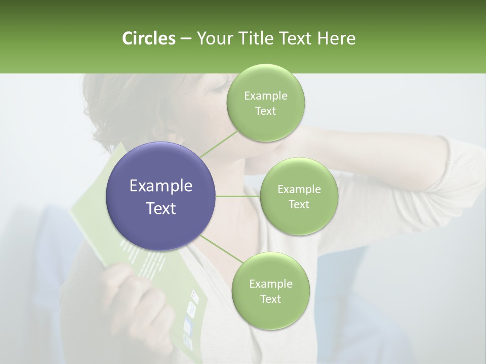 A Woman Holding A Green Folder In Her Hand PowerPoint Template