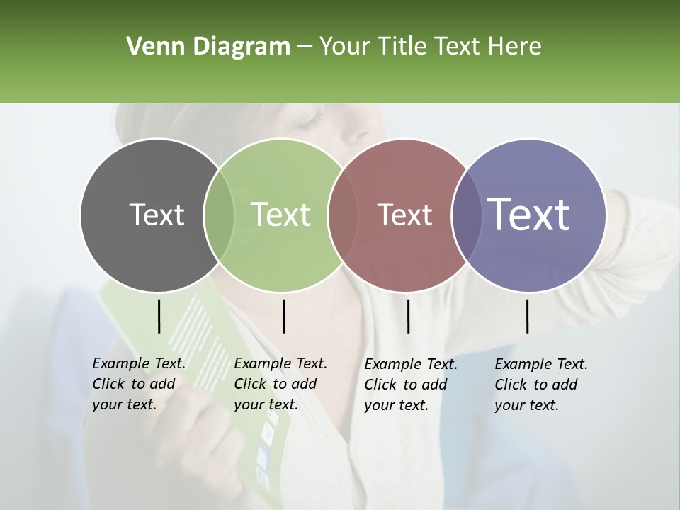 A Woman Holding A Green Folder In Her Hand PowerPoint Template