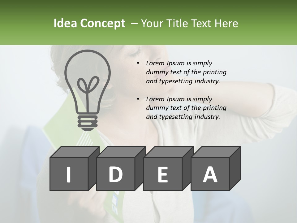 A Woman Holding A Green Folder In Her Hand PowerPoint Template