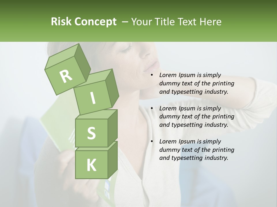 A Woman Holding A Green Folder In Her Hand PowerPoint Template