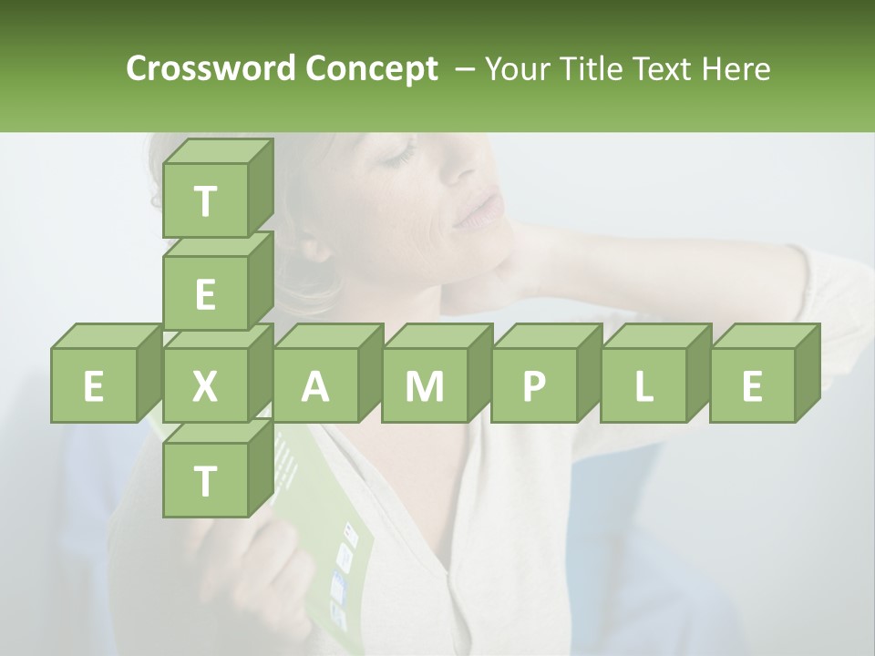 A Woman Holding A Green Folder In Her Hand PowerPoint Template