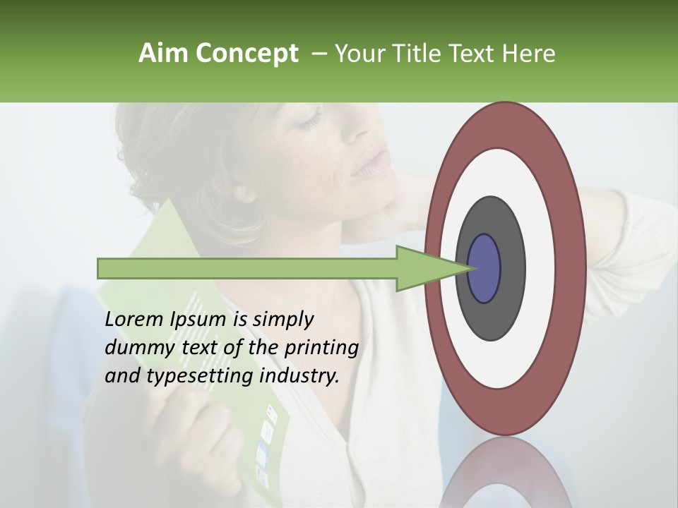 A Woman Holding A Green Folder In Her Hand PowerPoint Template