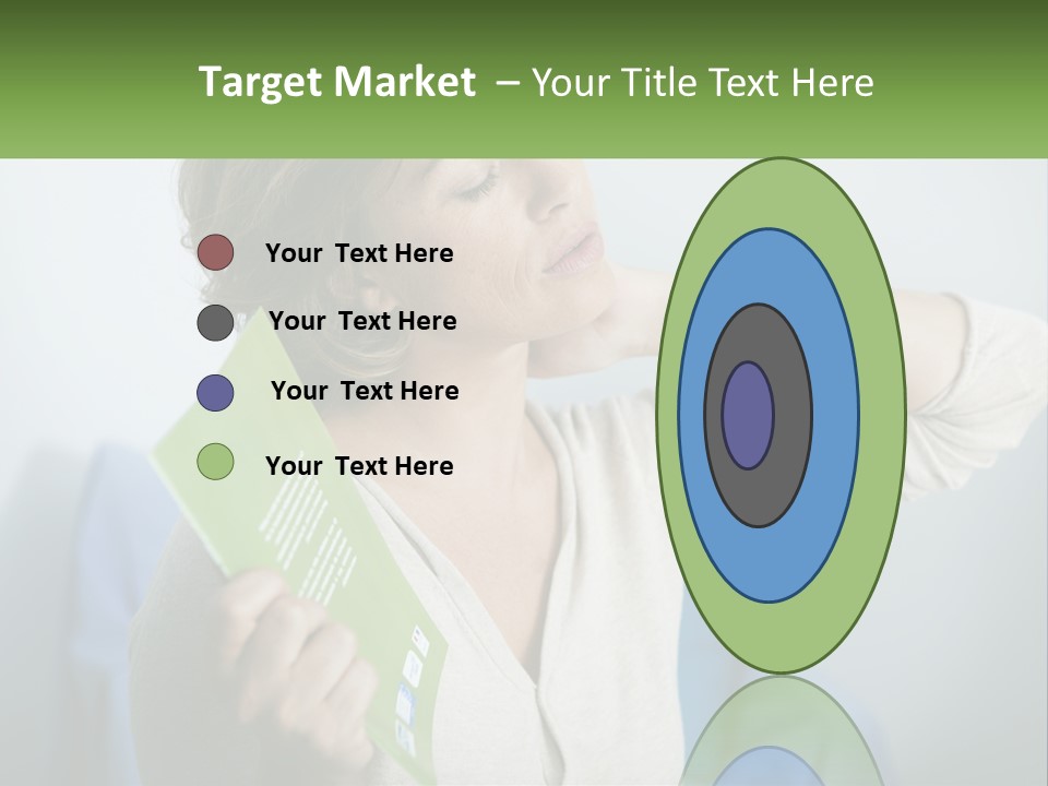 A Woman Holding A Green Folder In Her Hand PowerPoint Template