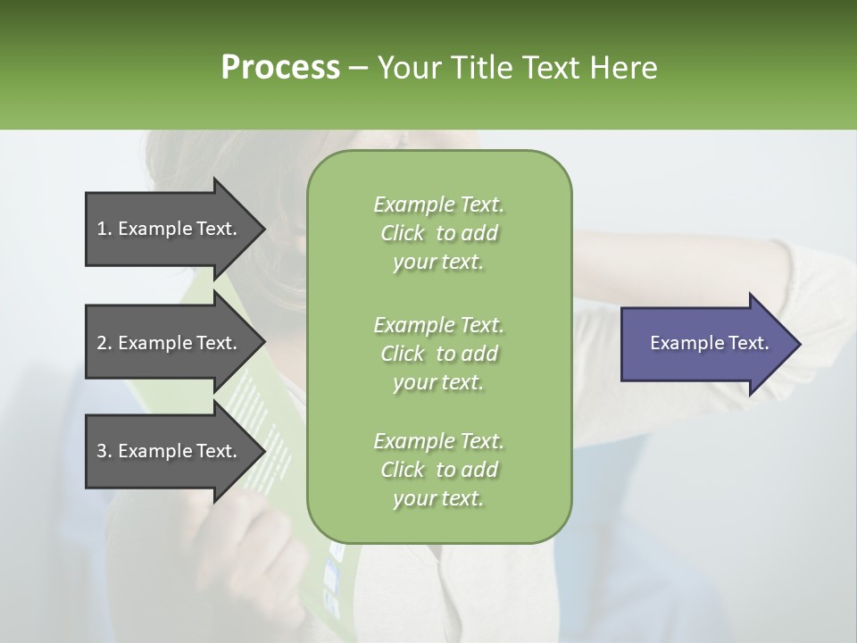 A Woman Holding A Green Folder In Her Hand PowerPoint Template