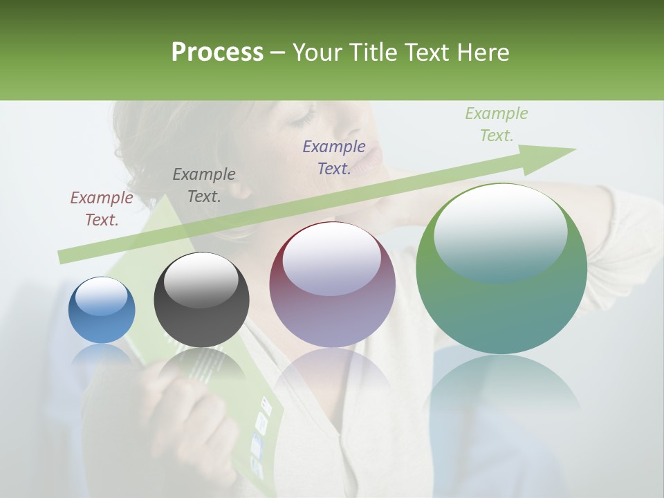 A Woman Holding A Green Folder In Her Hand PowerPoint Template