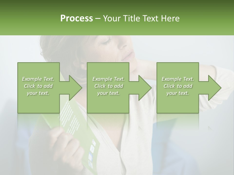 A Woman Holding A Green Folder In Her Hand PowerPoint Template