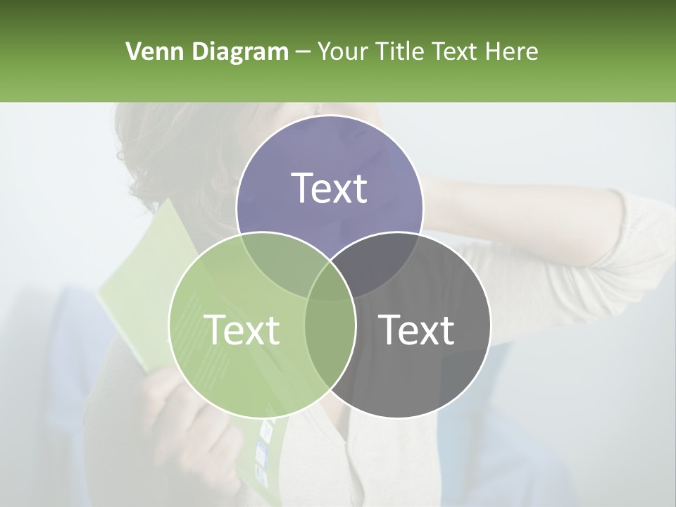 A Woman Holding A Green Folder In Her Hand PowerPoint Template