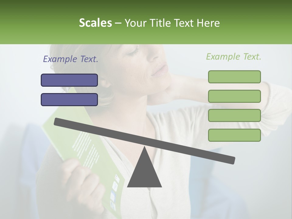 A Woman Holding A Green Folder In Her Hand PowerPoint Template