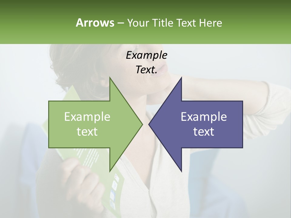 A Woman Holding A Green Folder In Her Hand PowerPoint Template