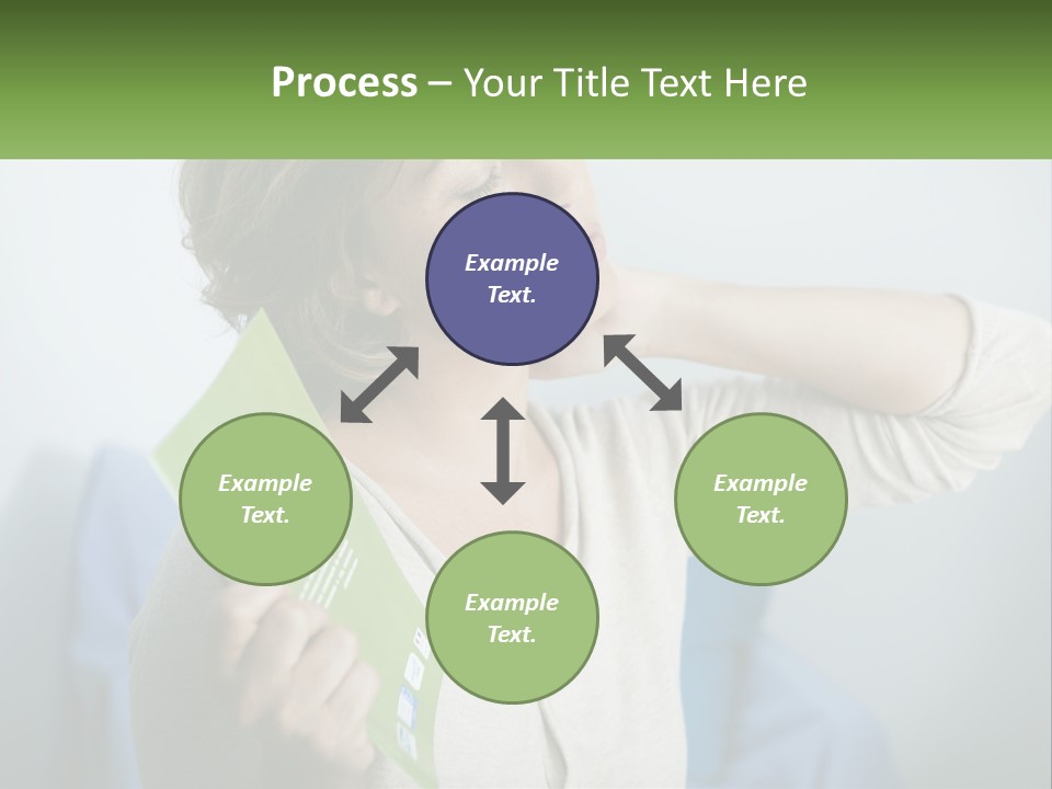 A Woman Holding A Green Folder In Her Hand PowerPoint Template