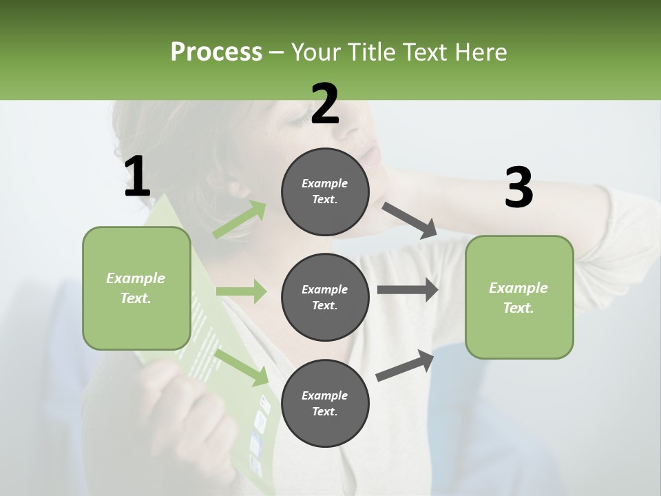 A Woman Holding A Green Folder In Her Hand PowerPoint Template