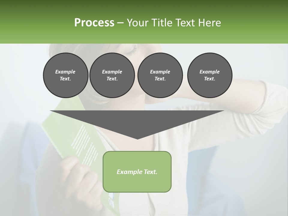 A Woman Holding A Green Folder In Her Hand PowerPoint Template