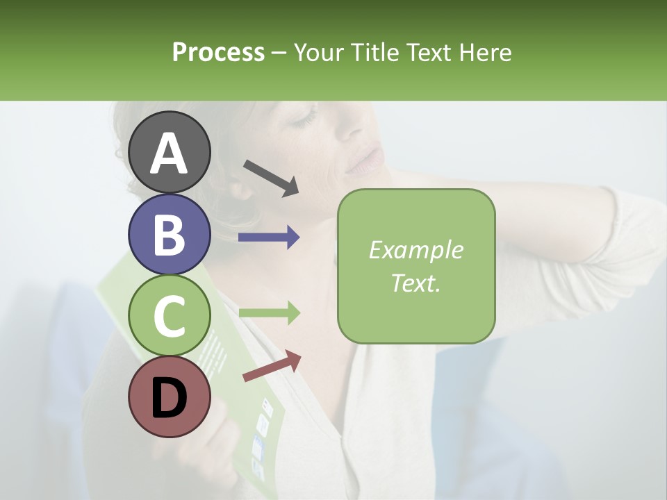 A Woman Holding A Green Folder In Her Hand PowerPoint Template